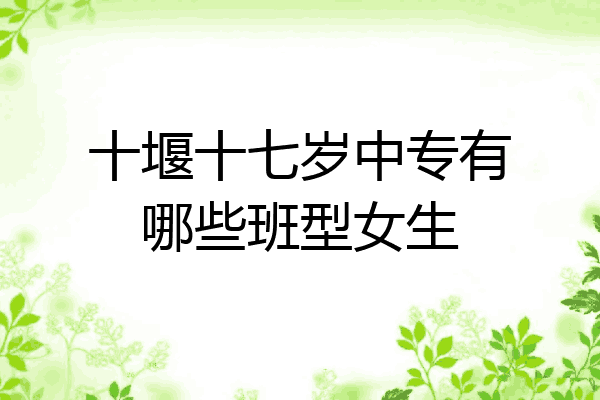 十堰十七岁中专有哪些班型女生