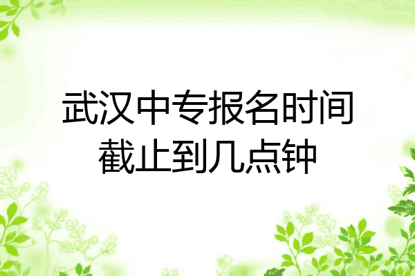 武汉中专报名时间截止到几点钟