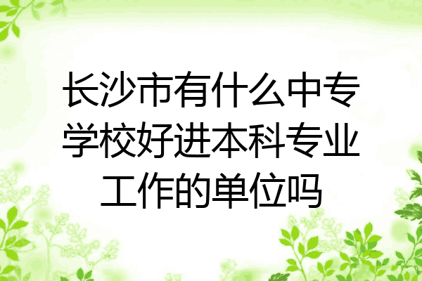 长沙市有什么中专学校好进本科专业工作的单位吗
