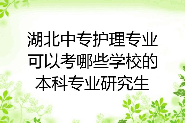 湖北中专护理专业可以考哪些学校的本科专业研究生