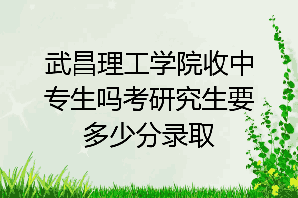 武昌理工学院收中专生吗考研究生要多少分录取