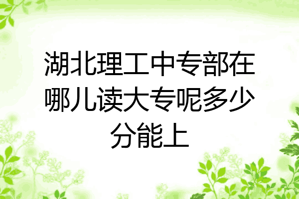 湖北理工中专部在哪儿读大专呢多少分能上