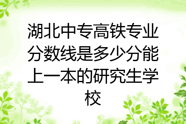 湖北中专高铁专业分数线是多少分能上一本的研究生学校