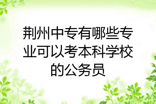 荆州中专有哪些专业可以考本科学校的公务员