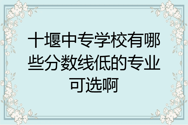 十堰中专学校有哪些分数线低的专业可选啊