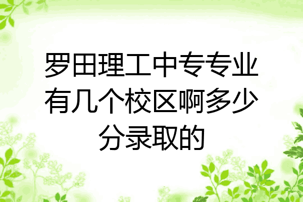 罗田理工中专专业有几个校区啊多少分录取的