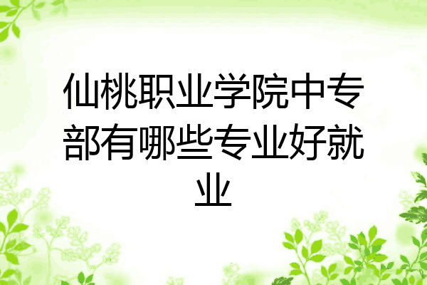 仙桃职业学院中专部有哪些专业好就业