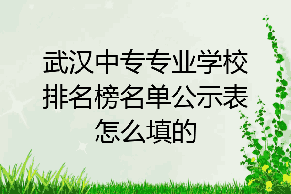 武汉中专专业学校排名榜名单公示表怎么填的