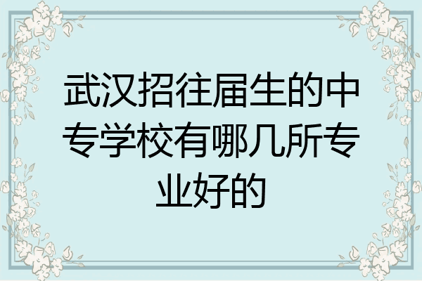 武汉招往届生的中专学校有哪几所专业好的