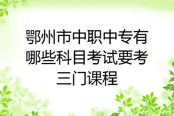 鄂州市中职中专有哪些科目考试要考三门课程