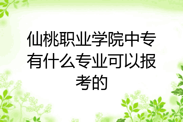 仙桃职业学院中专有什么专业可以报考的