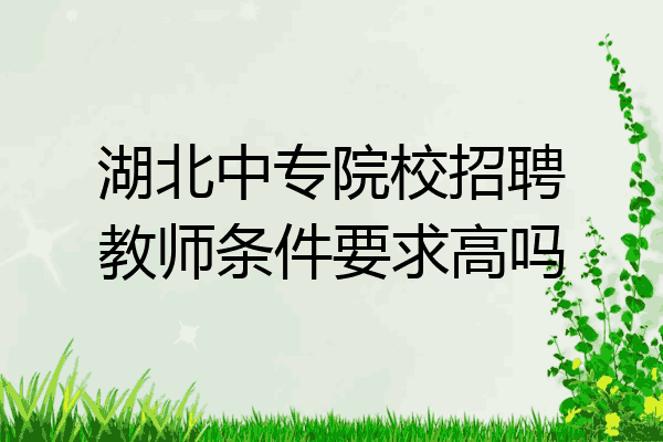 湖北中专院校招聘教师条件要求高吗