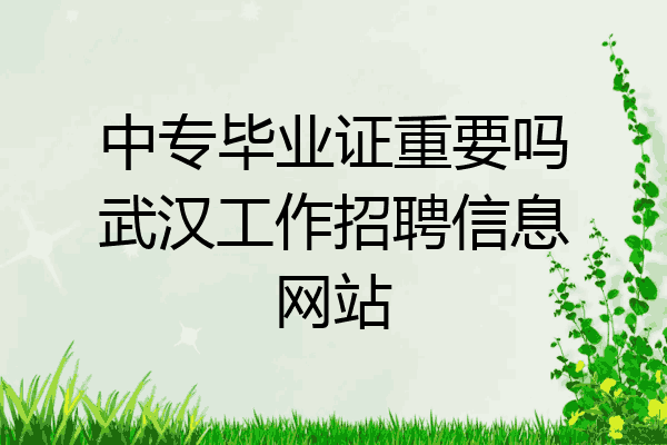 中专毕业证重要吗武汉工作招聘信息网站