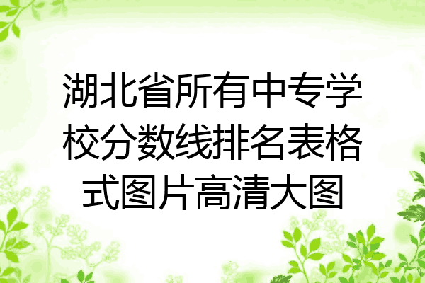 湖北省所有中专学校分数线排名表格式图片高清大图