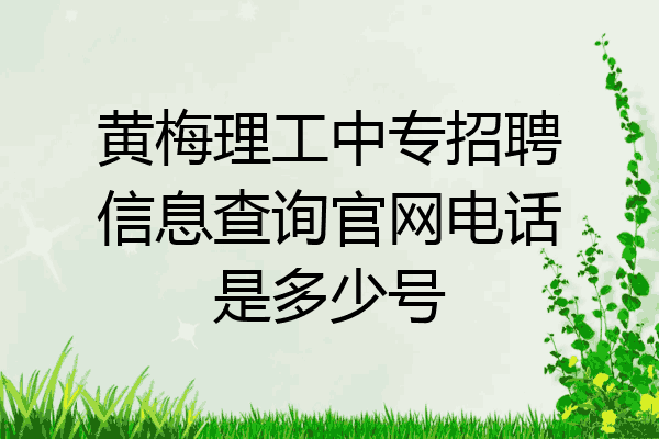 黄梅理工中专招聘信息查询官网电话是多少号