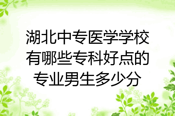 湖北中专医学学校有哪些专科好点的专业男生多少分