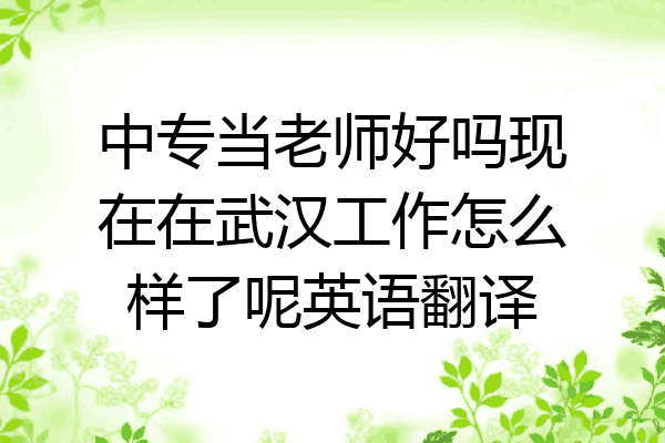 中专当老师好吗现在在武汉工作怎么样了呢英语翻译