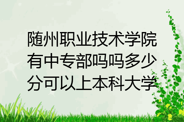 随州职业技术学院有中专部吗吗多少分可以上本科大学