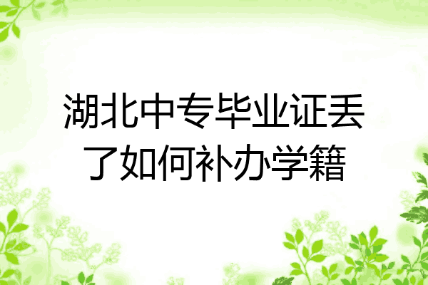 湖北中专毕业证丢了如何补办学籍