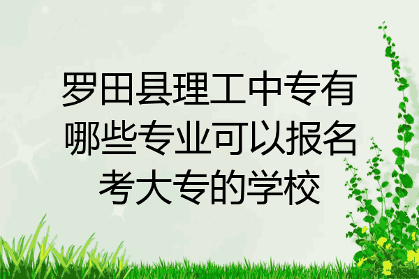 罗田县理工中专有哪些专业可以报名考大专的学校
