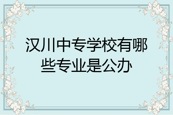 汉川中专学校有哪些专业是公办
