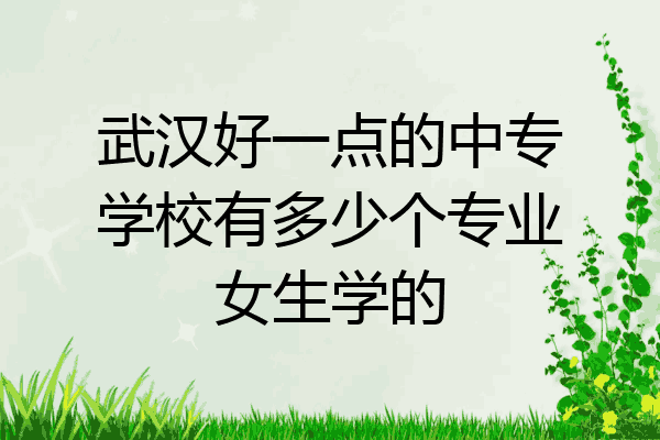 武汉好一点的中专学校有多少个专业女生学的