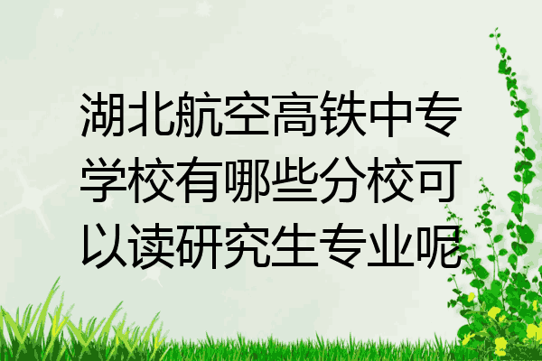 湖北航空高铁中专学校有哪些分校可以读研究生专业呢