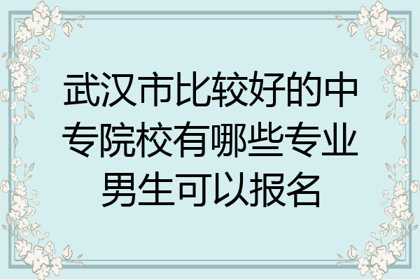 武汉市比较好的中专院校有哪些专业男生可以报名