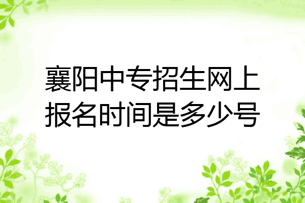 襄阳中专招生网上报名时间是多少号
