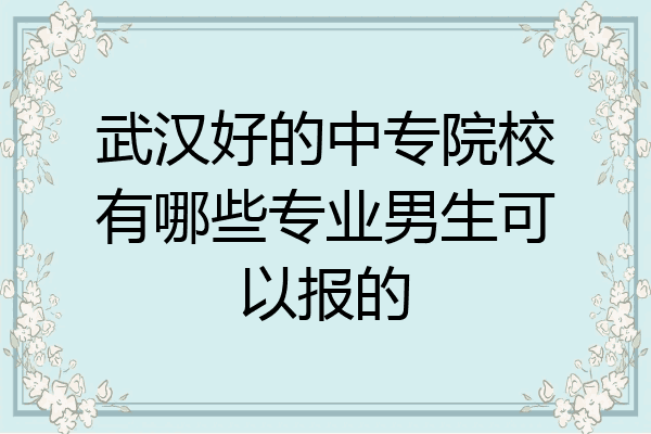 武汉好的中专院校有哪些专业男生可以报的