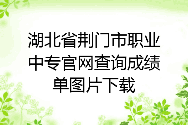 湖北省荆门市职业中专官网查询成绩单图片下载