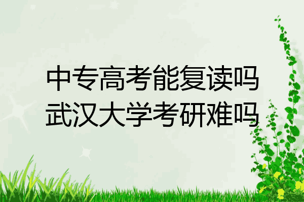 中专高考能复读吗武汉大学考研难吗