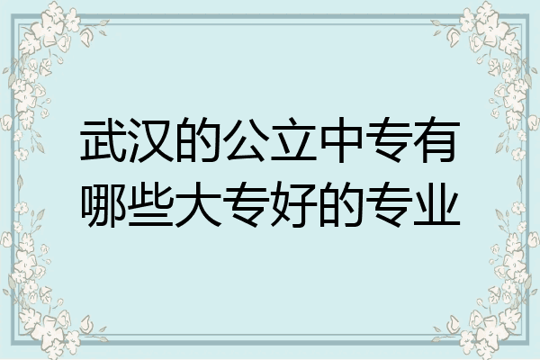 武汉的公立中专有哪些大专好的专业