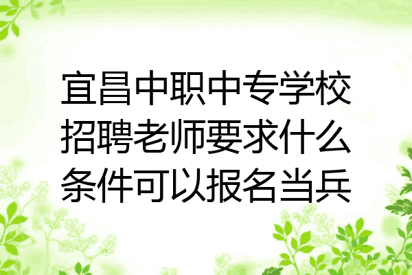 宜昌中职中专学校招聘老师要求什么条件可以报名当兵