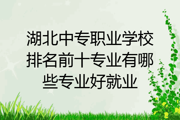 湖北中专职业学校排名前十专业有哪些专业好就业
