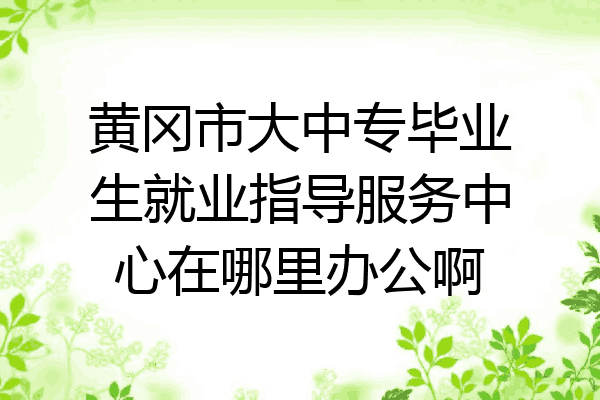 黄冈市大中专毕业生就业指导服务中心在哪里办公啊