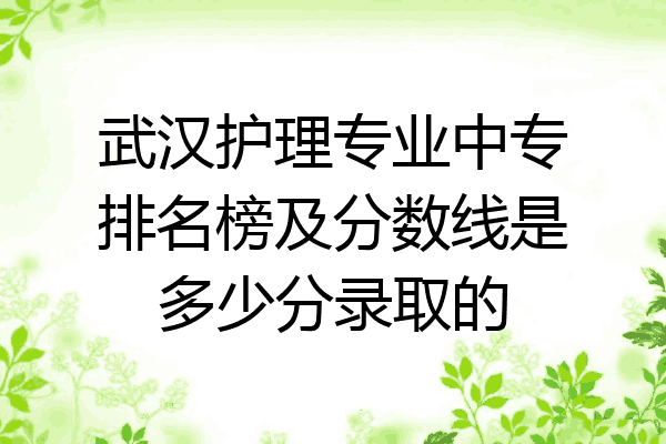 武汉护理专业中专排名榜及分数线是多少分录取的