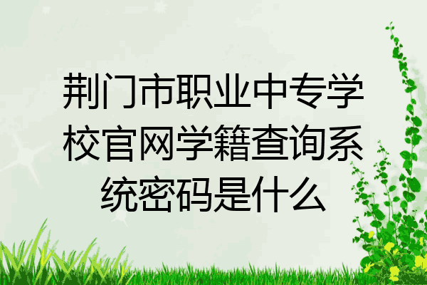 荆门市职业中专学校官网学籍查询系统密码是什么