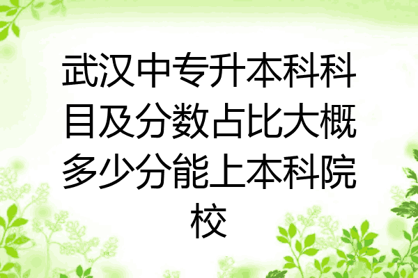 武汉中专升本科科目及分数占比大概多少分能上本科院校
