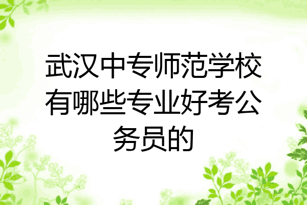 武汉中专师范学校有哪些专业好考公务员的