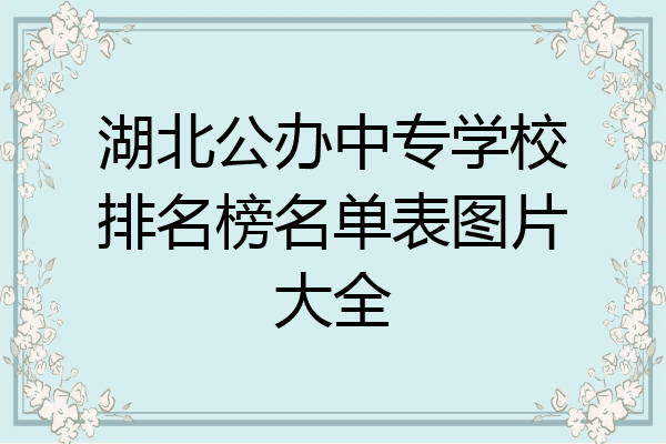 湖北公办中专学校排名榜名单表图片大全