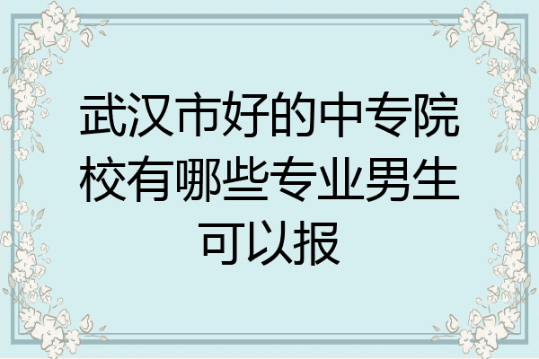 武汉市好的中专院校有哪些专业男生可以报