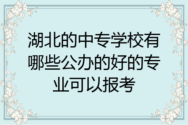 湖北的中专学校有哪些公办的好的专业可以报考