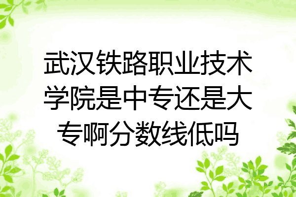 武汉铁路职业技术学院是中专还是大专啊分数线低吗