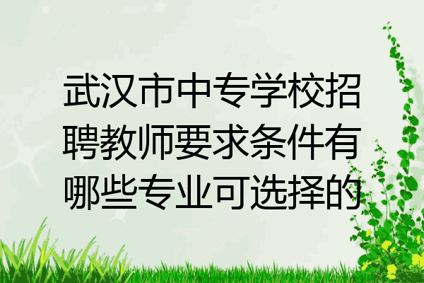 武汉市中专学校招聘教师要求条件有哪些专业可选择的