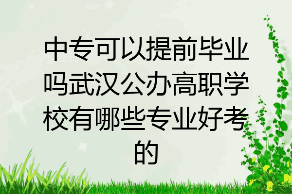 中专可以提前毕业吗武汉公办高职学校有哪些专业好考的