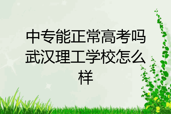 中专能正常高考吗武汉理工学校怎么样