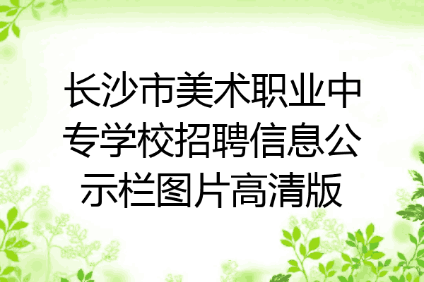 长沙市美术职业中专学校招聘信息公示栏图片高清版