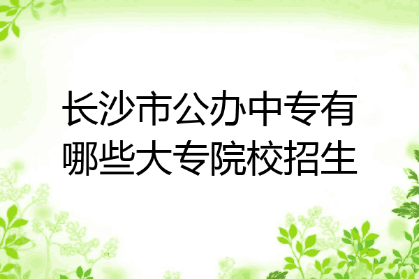 长沙市公办中专有哪些大专院校招生