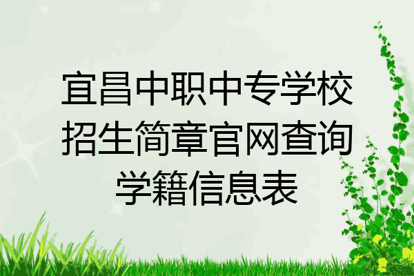 宜昌中职中专学校招生简章官网查询学籍信息表